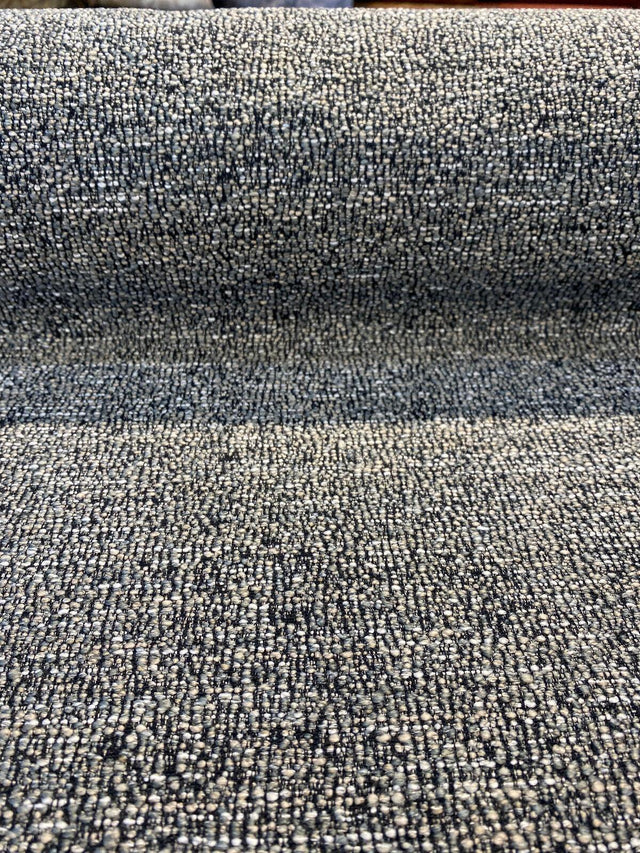 Pen Pal Pebble Latex Backed Tweed Chenille Upholstery Fabric - Gray With Beige And Black, 56" Width (1 Yard)