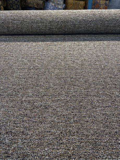 Pen Pal Latex Backed Mocha Tweed Chenille Upholstery Fabric - Mocha With Beige Rust Hints, 56" Width (By The Yard)