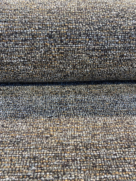 Pen Pal Latex Backed Mocha Tweed Chenille Upholstery Fabric - Mocha With Beige Rust Hints, 56" Width (By The Yard)
