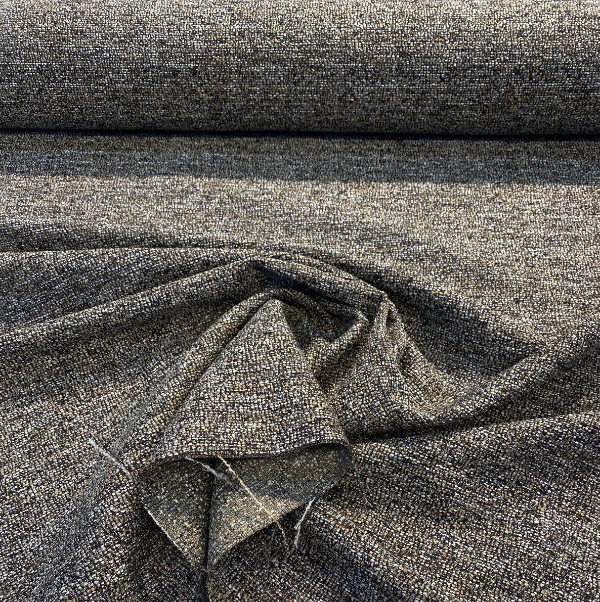 Pen Pal Latex Backed Mocha Tweed Chenille Upholstery Fabric - Mocha With Beige Rust Hints, 56" Width (By The Yard)