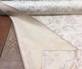 Damask Embossed French Cream Suede Fabric - Cream Damask Embossed, 58" Width (1 Yard)