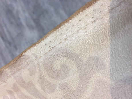 Damask Embossed French Cream Suede Fabric - Cream Damask Embossed, 58" Width (1 Yard)