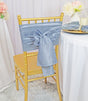 Crushed Taffeta Chair Sashes Dusty Blue