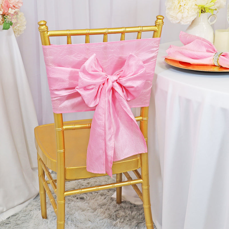 Crushed Taffeta Chair Sash 9.5x108 Pink