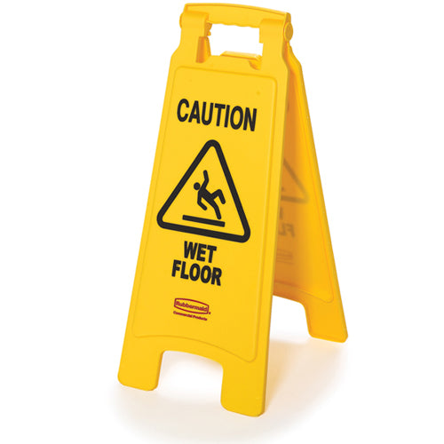 Rubbermaid FG611277YEL Floor Sign with "Caution Wet Floor" Imprint, 2-Sided