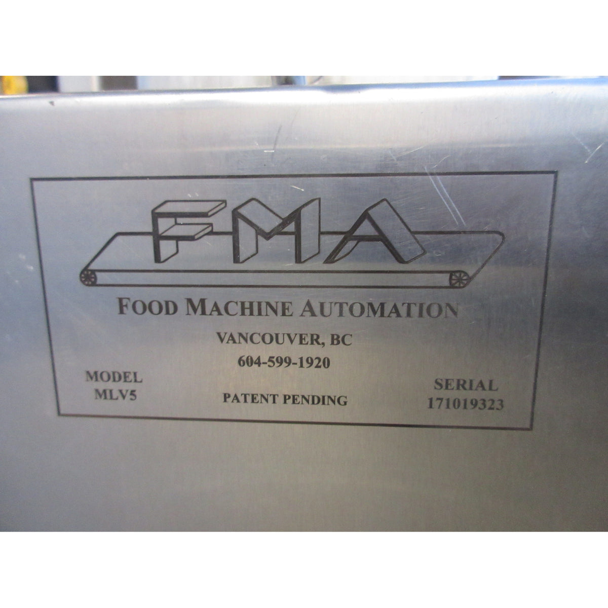 Hinds-Bock 5P-08WT Muffin Depositor, On FMA Muffin Lift, Used Excellent Condition