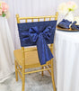 Crushed Taffeta Chair Sashes Navy Blue 9.5x108