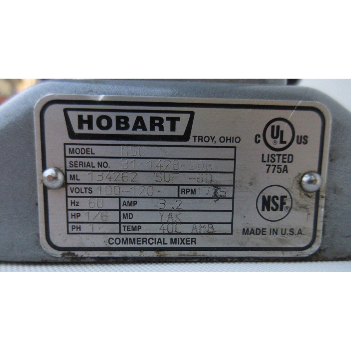 Hobart N50 5 Qt Mixer, Bowl And 2 Attachments Included, Used Excellent Condition