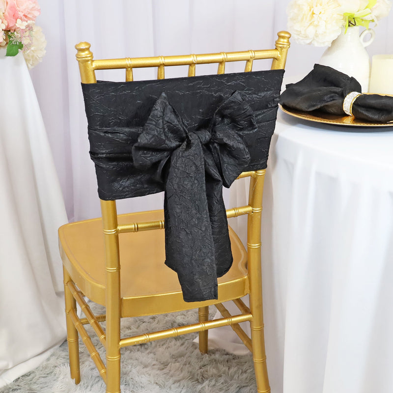 Crushed Taffeta Chair Sash Sample Black