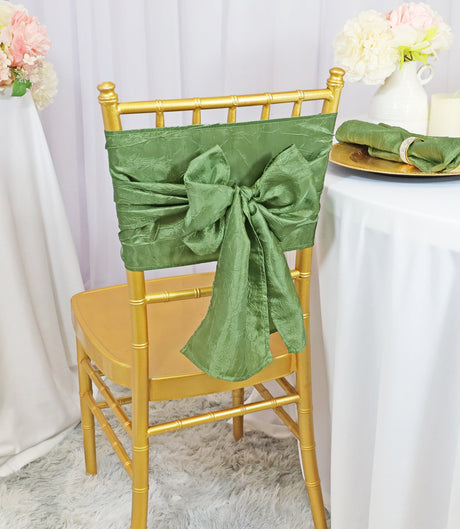 Crushed Taffeta Chair Sash Sample 9.5x108 Clover Green