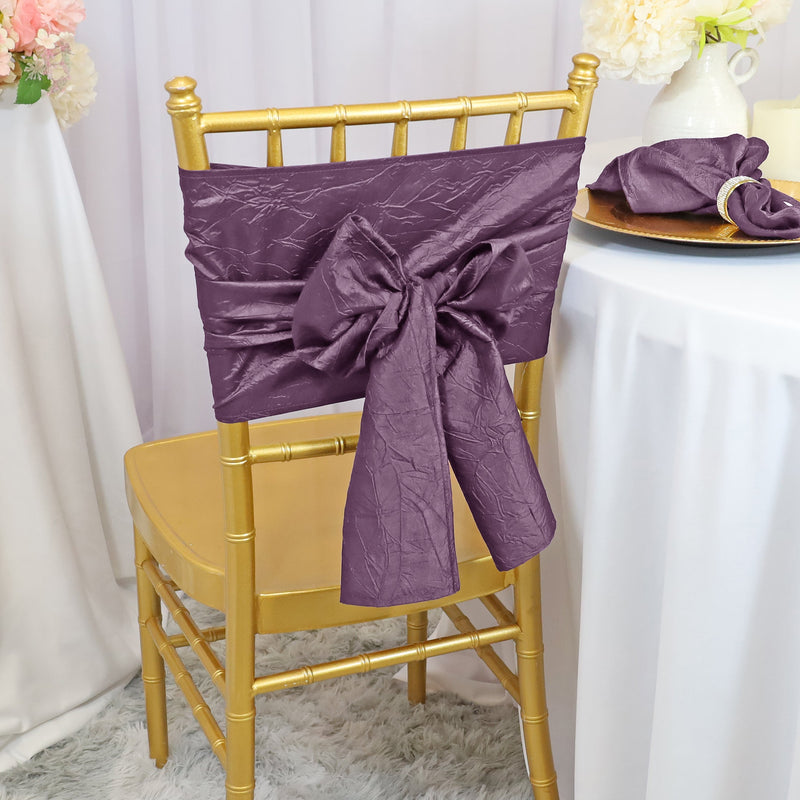 Crushed Taffeta Chair Sashes Wisteria 9.5x108