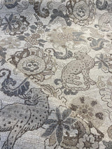 Motemi Toile Leopard Graystone Chenille Fabric - Gray Taupe Beige Leopard Toile, 58" Width (1 Yard)