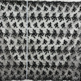 1 Yard Corded Bridal Lace Fabric Embroidered on Polyester Net Mesh 53 inch Width
