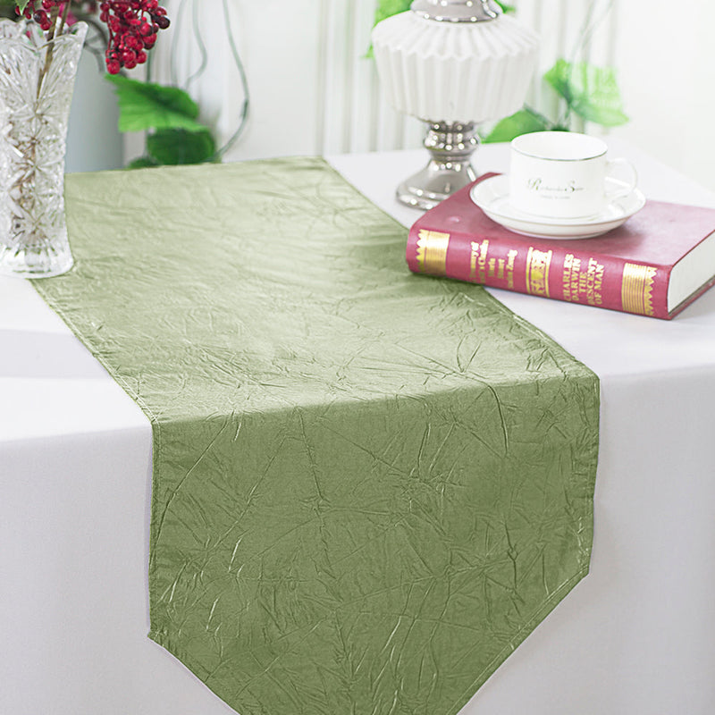 Crushed Taffeta Table Runner 13x108 Sage Green