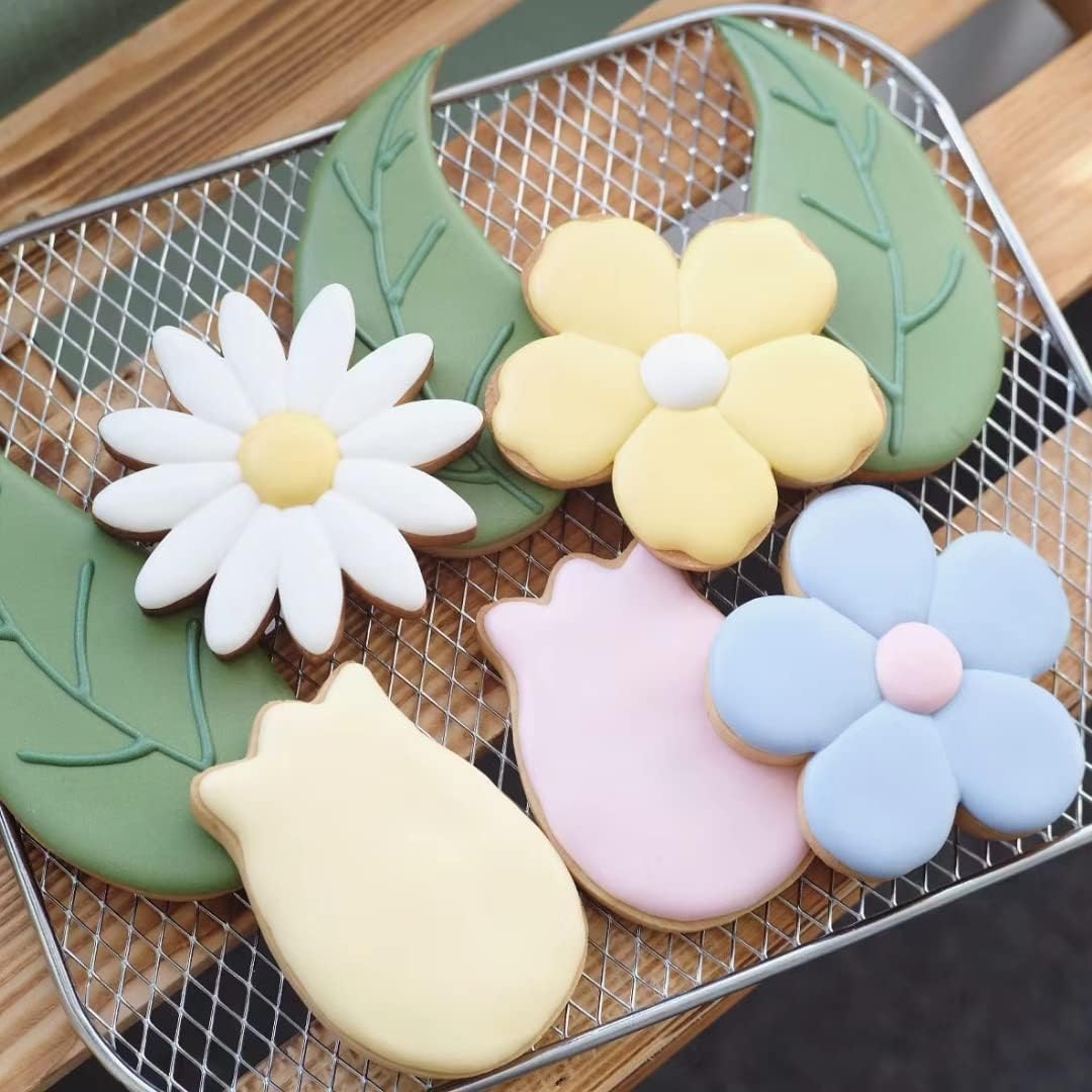 Spring Summer Flowers Cookie Cutters - Rose, Sunflower, Tulip, Daisy Flower, Butterfly, Stainless Steel Holiday Cookie Cutter Shapes for Baking Gift