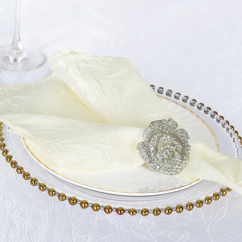 Crushed Taffeta Dinner Napkin Sample 20x20 Ivory