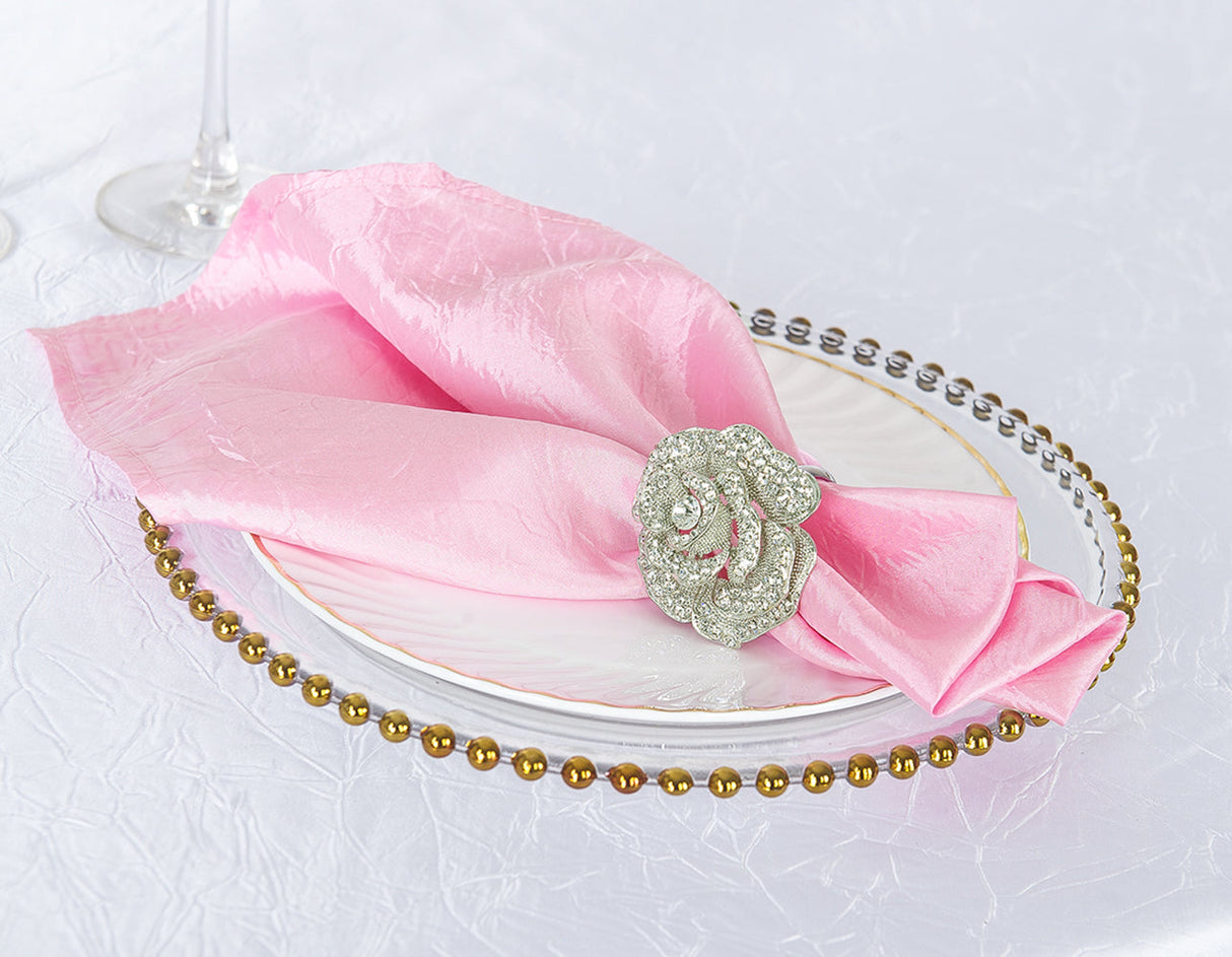 Crushed Taffeta Dinner Napkin 20x20 Pink