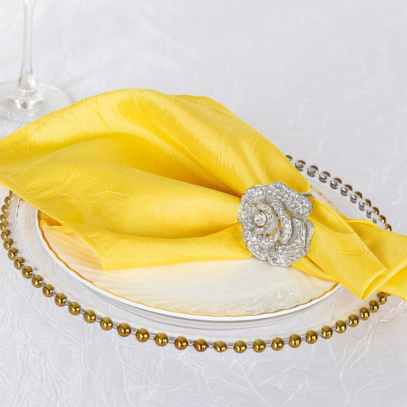 Crushed Taffeta Cloth Dinner Napkin 20x20 Canary Yellow