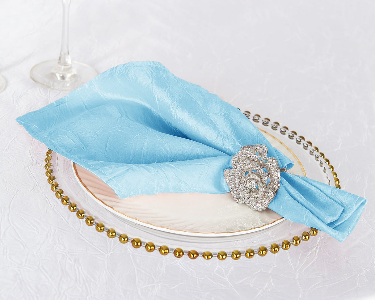 Crushed Taffeta Napkin Sample 20x20 Baby Blue