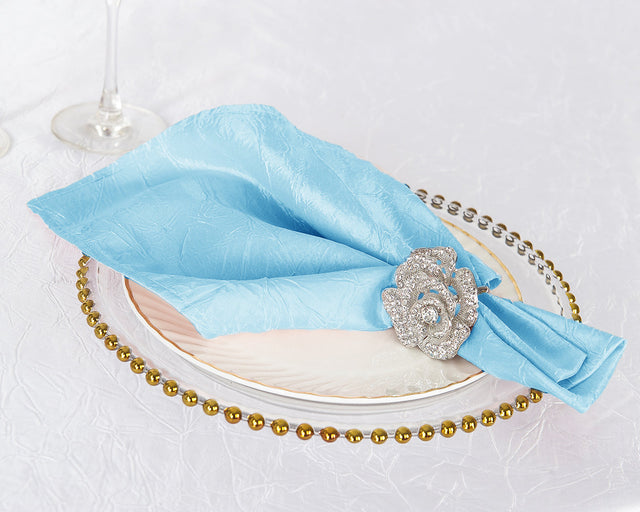 Crushed Taffeta Napkin Sample 20x20 Baby Blue