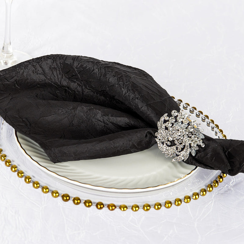Crushed Taffeta Dinner Napkin Sample 20x20 Black