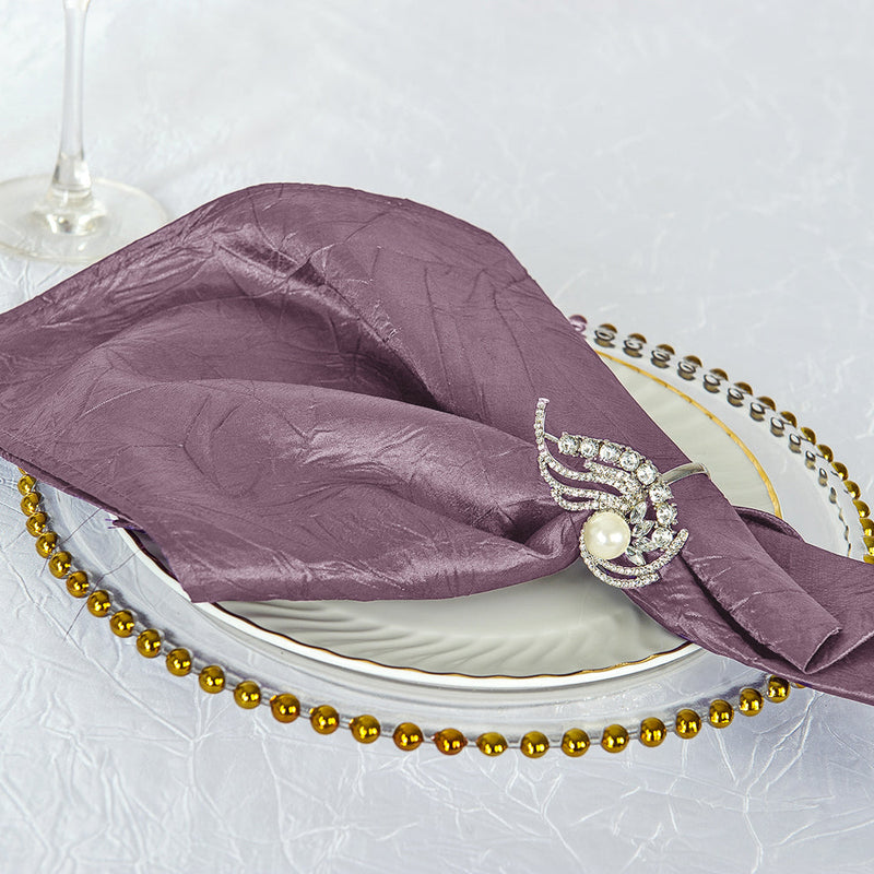 Crushed Taffeta Cloth Dinner Napkins 20x20 Wisteria