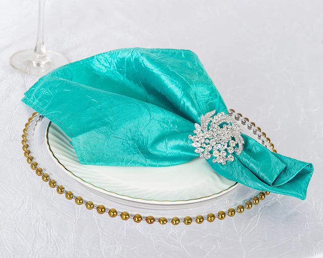Crushed Taffeta Napkin Sample 20x20 Pool Blue