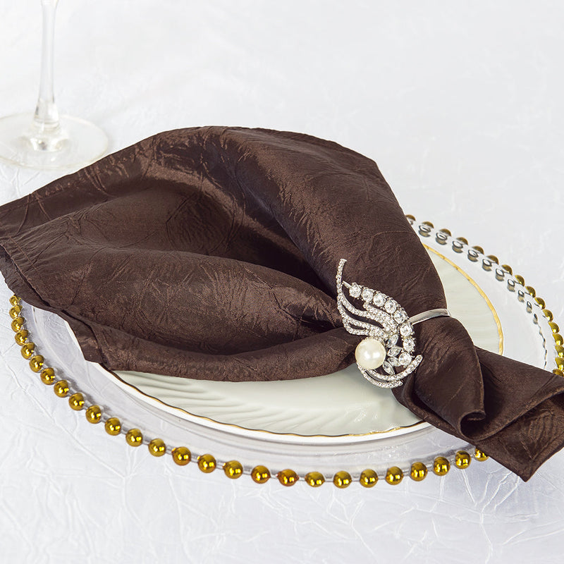 Crushed Taffeta Dinner Napkin 20x20 Chocolate