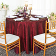 Round Crushed Taffeta Tablecloth 108 Burgundy