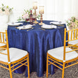 Round Crushed Taffeta Tablecloth 120" Navy Blue