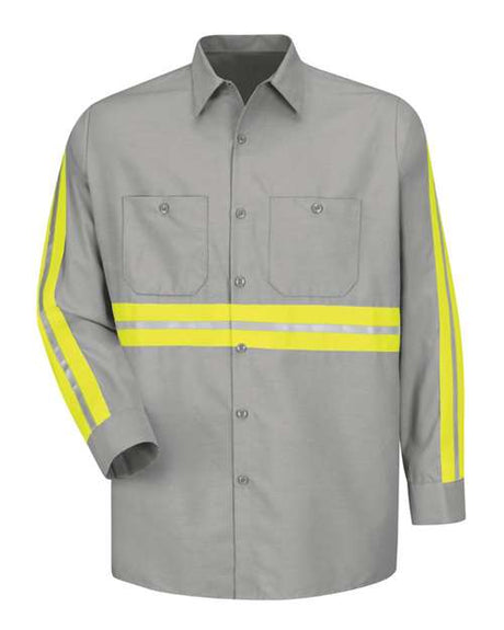 Red Kap Men's Industrial Enhanced-Visibility Long Sleeve Work Shirt