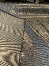 Express Chrome Silver Italian Cotton Viscose Linen Polyester Acrylic Fabric - Chrome Silver Chevron, 56" Width (1 Yard)