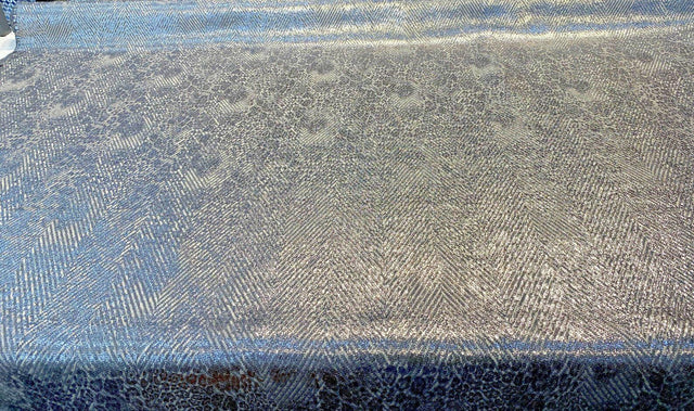 Express Chrome Silver Italian Cotton Viscose Linen Polyester Acrylic Fabric - Chrome Silver Chevron, 56" Width (1 Yard)