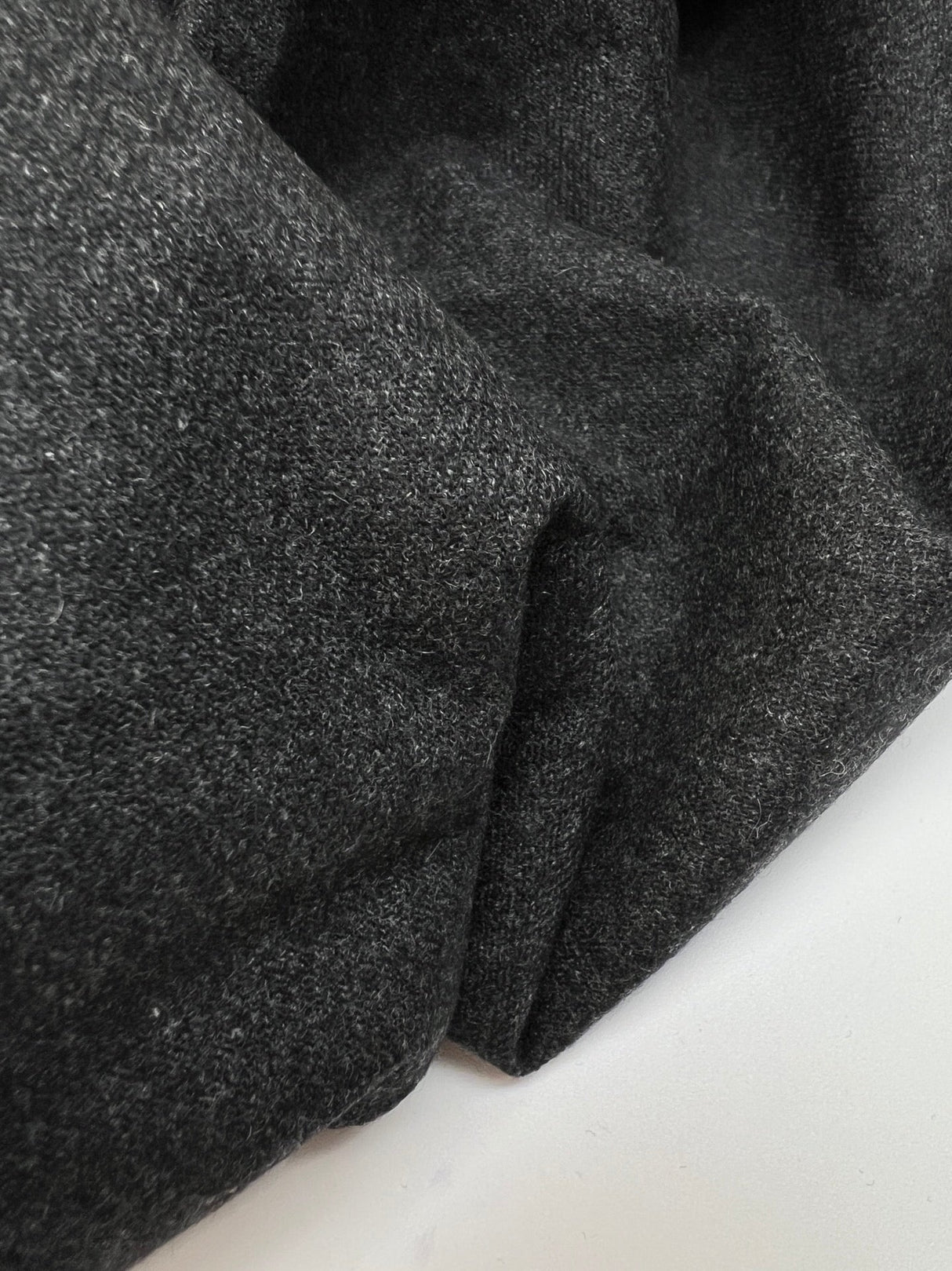Italian Melange Bonded Wool Fabric Gray Black