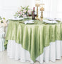 Square Crushed Taffeta Table Overlay 85x85 Sage Green