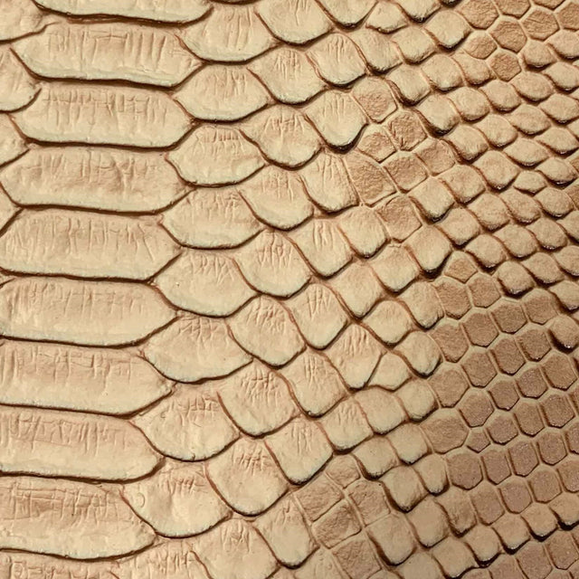 Brown Faux Viper Sopythana Snake Skin Vinyl Fabric,