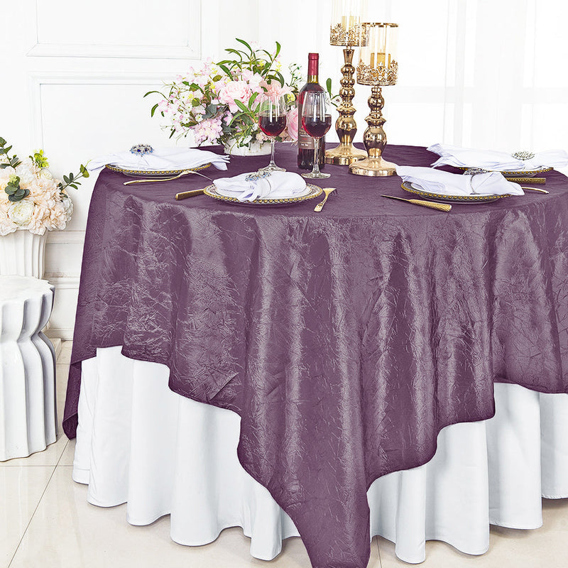 Square Crushed Taffeta Table Overlay 85x85 Wisteria