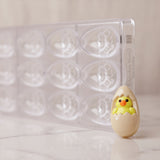 Chocolate World Chick In Egg Polycarbonate Chocolate Mold, 12 Cavities