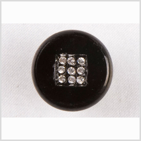 Black/Crystal Crystal Button - 22L/14mm