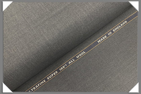 Super 160S Wool Fabric - Medium Grey, 58/60" Width