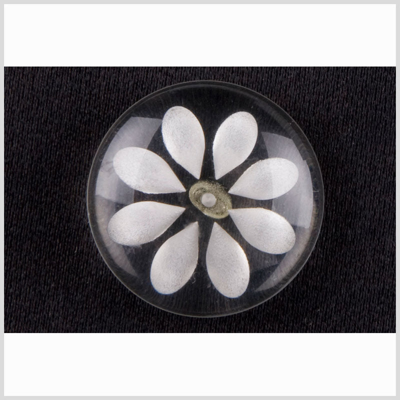 Clear White Plastic Button - 24L/15mm