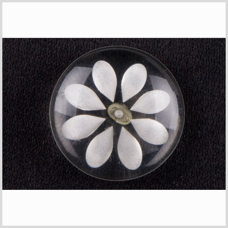 Clear White Plastic Button - 24L/15mm