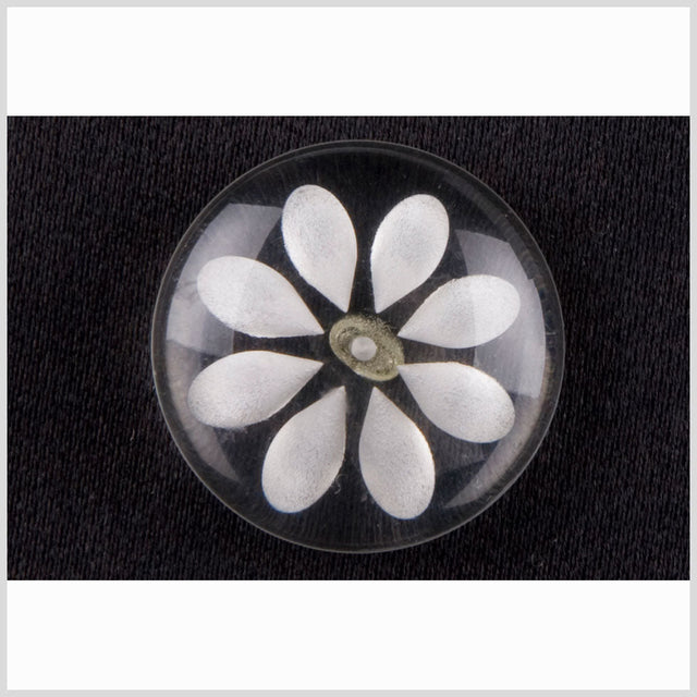Clear White Plastic Button - 24L/15mm