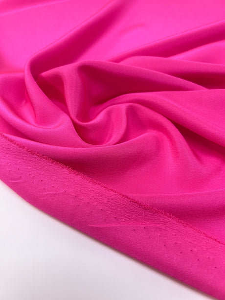 Pink Polyester Crepe Fabric