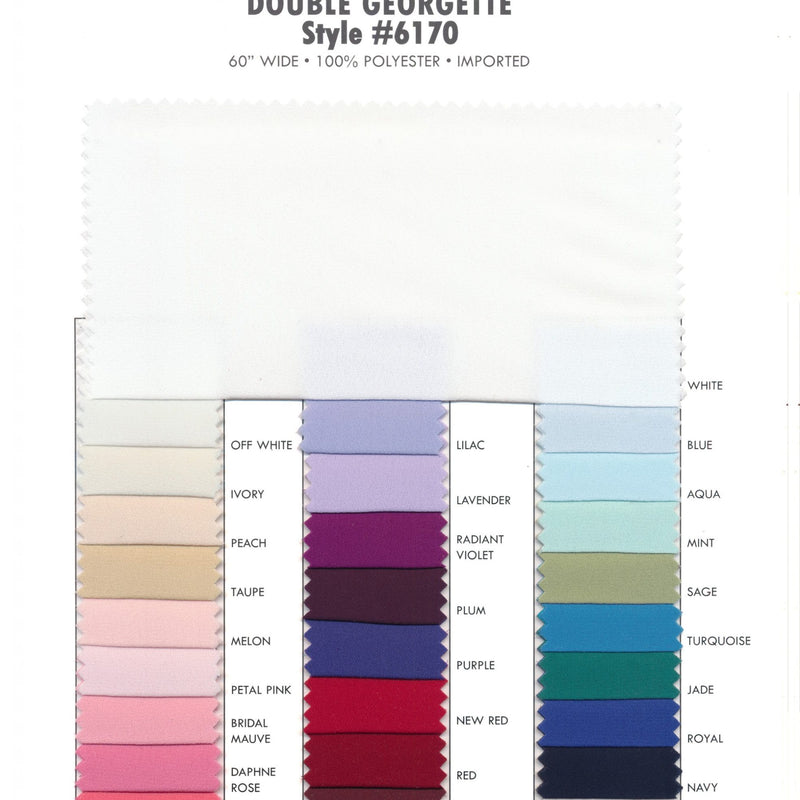Double Georgette Polyester Fabric - Aqua, Semi-Sheer Georgette, 60" Width (1 Yard)