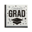 Servilletas de papel para almuerzo "Congrats Grad" de 6.5 pulgadas, paquete a granel de 50 unidades, suministros para fiesta de graduación.