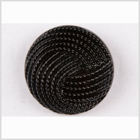 Black Knotted Glass Shank Back Button - 22L/14mm