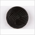 Black Knotted Glass Shank Back Button - 36L/23mm