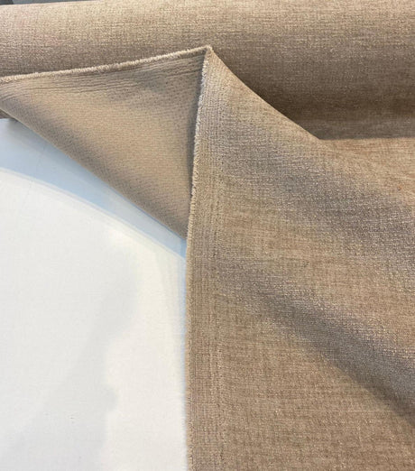 Sunbrella Outdoor Chenille Bliss Velvet Acrylic Fabric - Taupe Upholstery, Plush Weave, 54" Width (1 Yard)