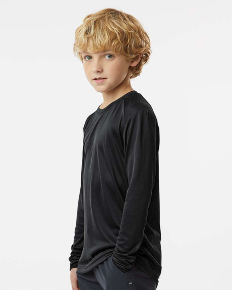Front view of Paragon Youth Active Performance Long Sleeve Tee for outdoor and active wear
